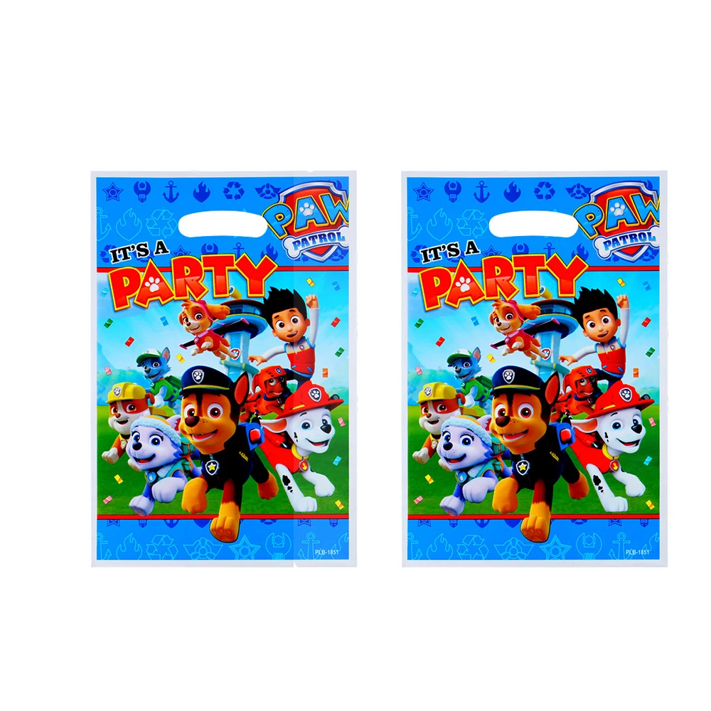 PAW Patrol Theme 10pcs/lot Kids Boys Favors Happy Birthday Party Gifts Surprise Candy Bags Decorations Loot Bags