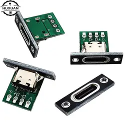 USB Jack Type-C 2Pin 2P 4P Waterproof strip line of solder joint Female Connector Jack Charging Port USB Type C Socket connector