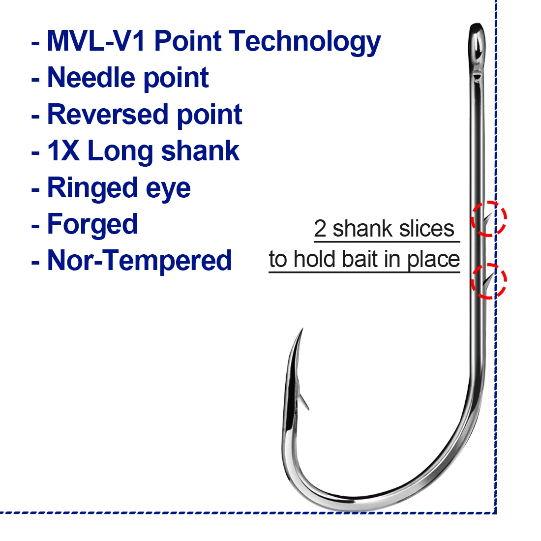 FishTrip Baitholder Fishing Hooks Worm Baits Hook High Carbon Steel for Bream, Cod, Surfperch for Sea Bass