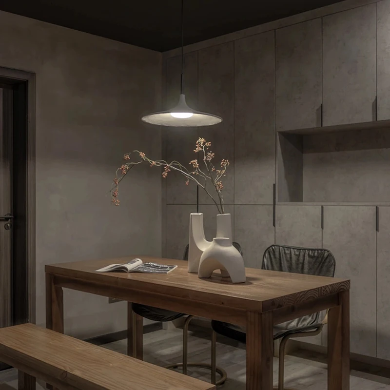 

Minimalist Industrial Wabi Sabi Wind Cement UFO Led Pendant Lights Restaurant Bar Dining Room Home Decor Chandelier Hanging Lamp