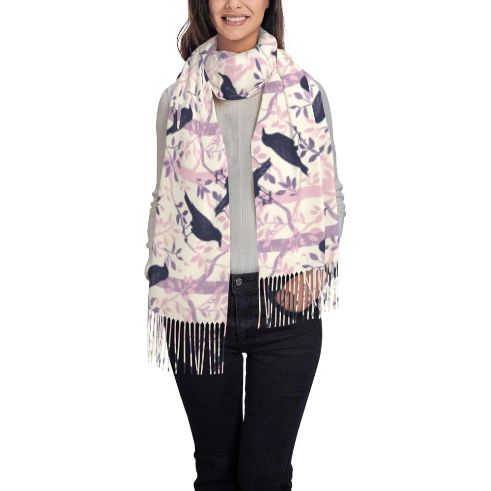 

Halloween Scarf Winter Warm Scarves for Men Women Fashion Tassel Long Scarf Dog Boo Cozy Wear for Winter Days