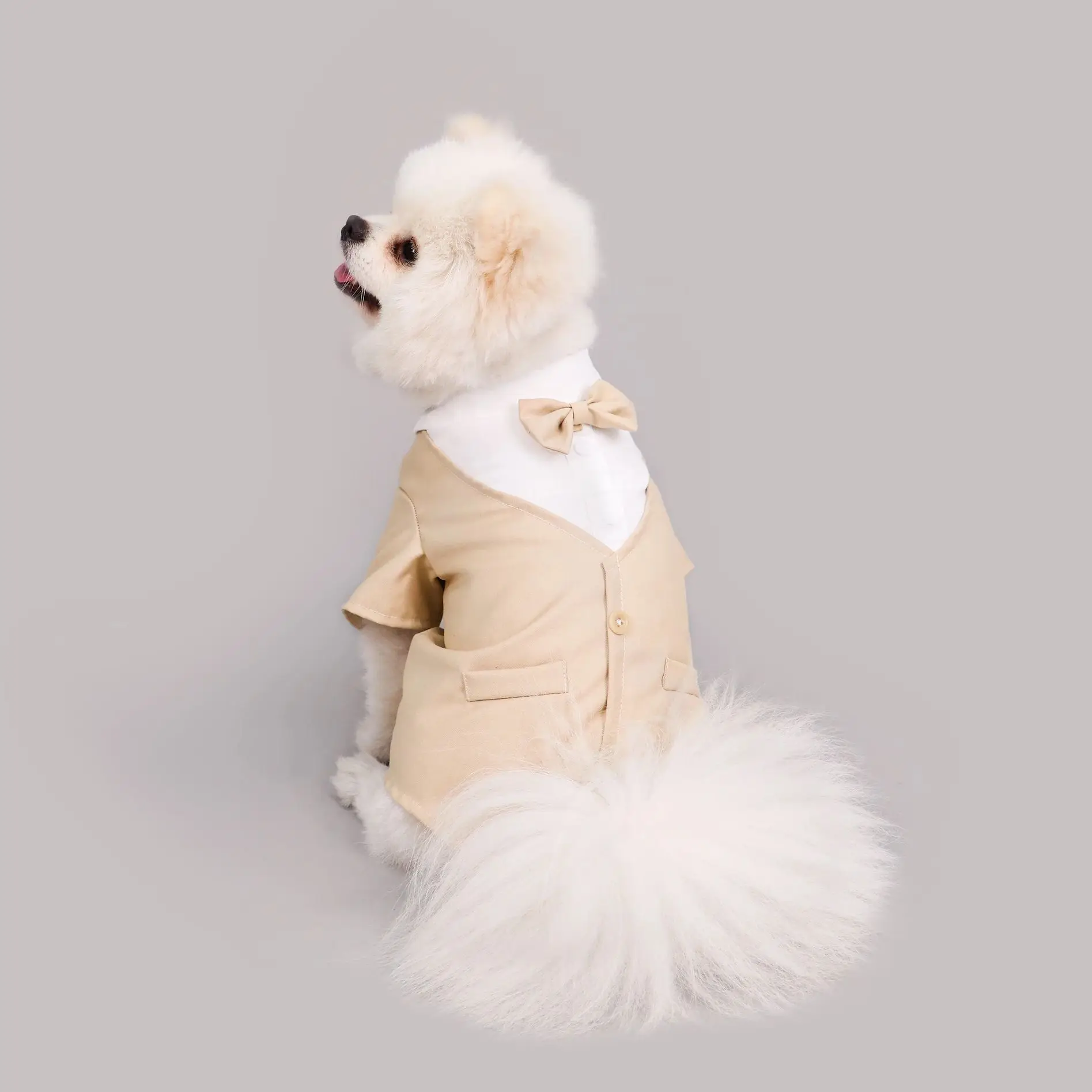 Tuxedo Dog Suit with Gentleman Bow Tie - Pet Wedding Costume Clothes Elegant Formal Outfit for Small  Medium & Large Dogs Pets