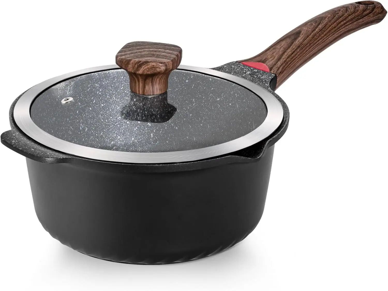 

Nonstick Stockpot with Lid, 4 Quart Saucepan, Induction Compatible, Dishwasher Safe