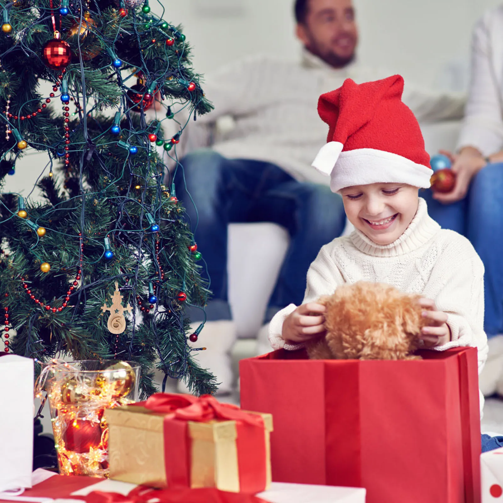 

1Set Christmas Wooden Number Sign Hanging Pendant for Tree Garden Home Decorations Stylish Christmas Number Crafts Carving