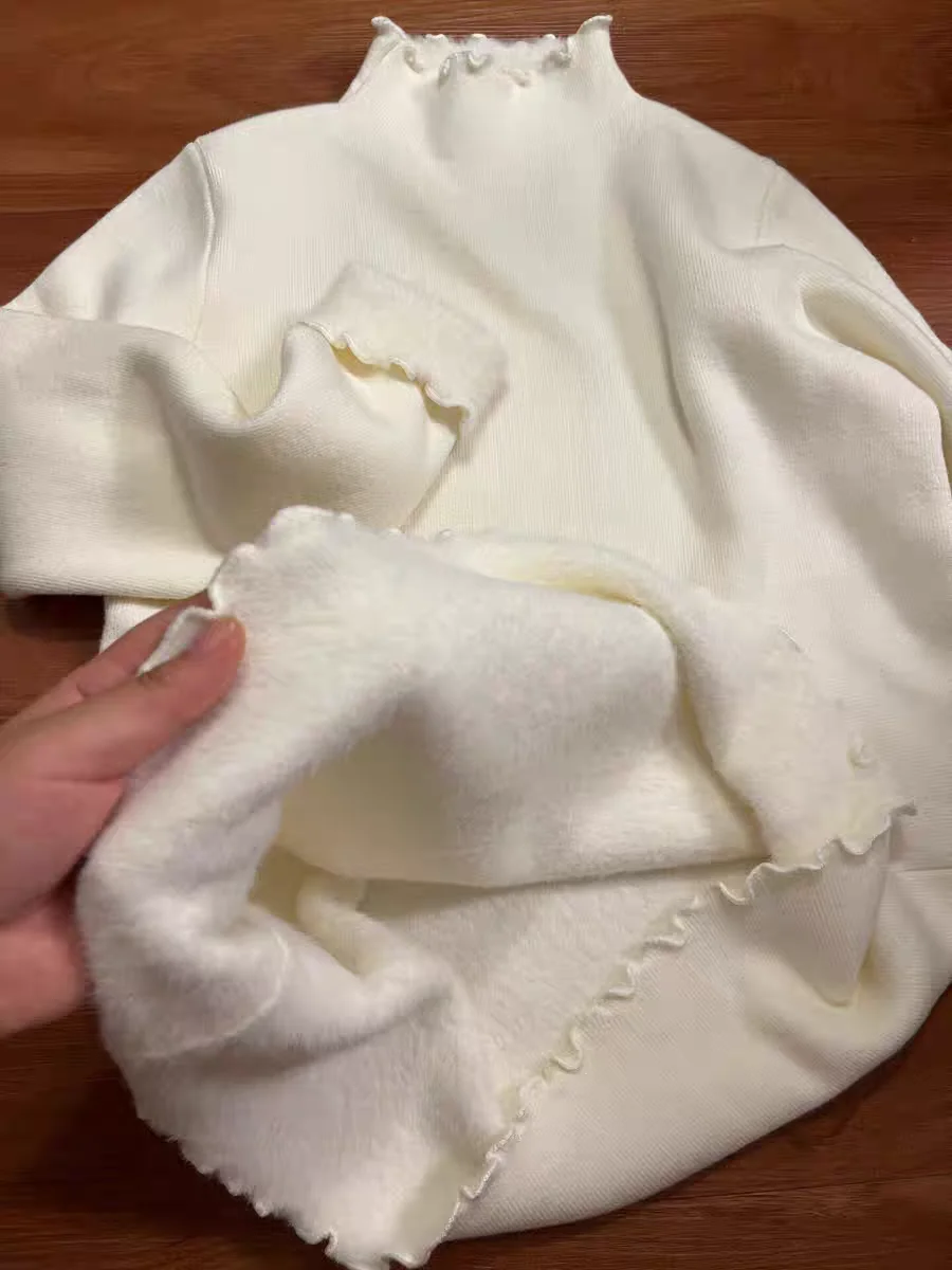 

Thiened Fce теплый вязаный свитер женский плюс размер зима f эластичный све с высоким воротником повседневная внутренняя одежда топ irt