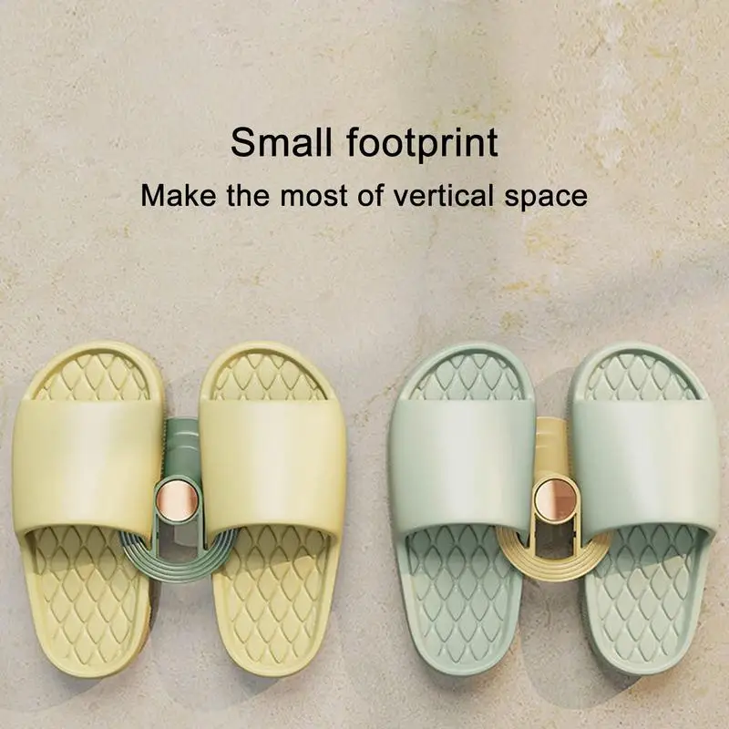 Bathroom Slipper Holder Wall Shoe Organizer Mounted Shoe Cubby No Punching Mounted Shoe Rack Wall Mounted For Storing