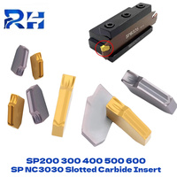 10 PCS Machine Tool Grooving Inserts SP200 SP300 SP400 PC9030 NC3020 NC3030 Grooving Carbide Inserts SP CNC Lathe Turning Tool