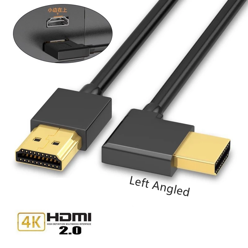 90/270 Degree Angle HDMI Cable 4K/60Hz HDMI-Compatible 2.0 Cable Video Audio HDMI Cable 0.15M 1M 3M 5M For RTX 3080 PS4 Xbox
