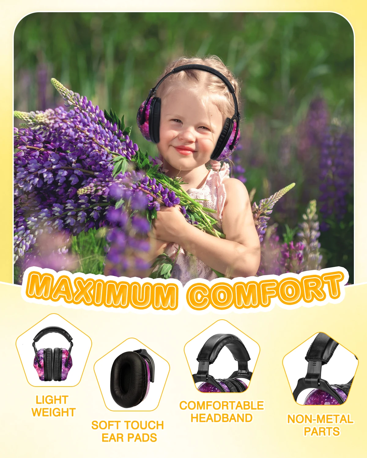 ZOHAN Kids Safety Ear Muffs Hearing Protective Haedphones Noise Cancelling Defenders Ear Damper for autism Sensory Issues Child