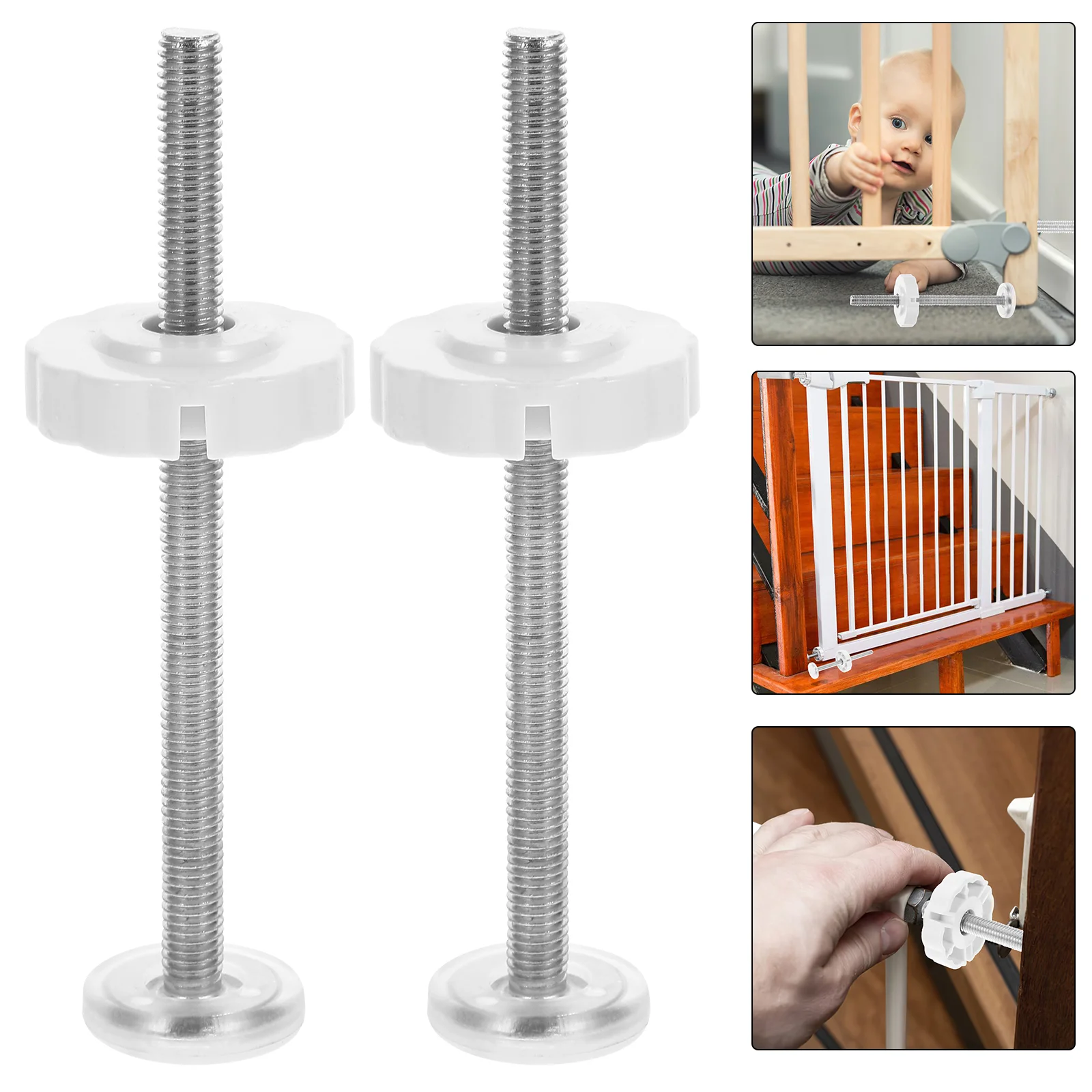 Stair Gate for Round Banister Gates Baby Hardware Spiral Threaded Rods Bannister Attachment