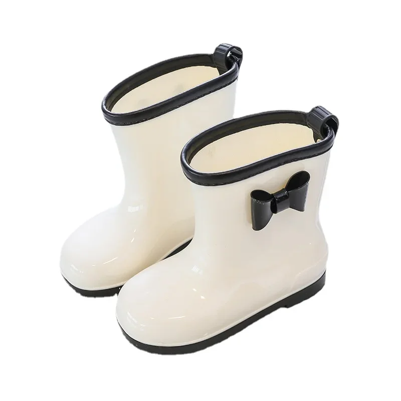 Child Boy Rubber Rain Shoes Girls Kids Rain Boots Waterproof Shoes Round Toe Water Shoes Soft Children's Anti Slip Rain Boots