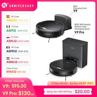 ILIFE V9/V9Pro Robot Vacuum, Self-Emptying, 3000Pa Strong Suction, Gyro Navigation, Schedule, App/Alexa Control, for Pet Hair