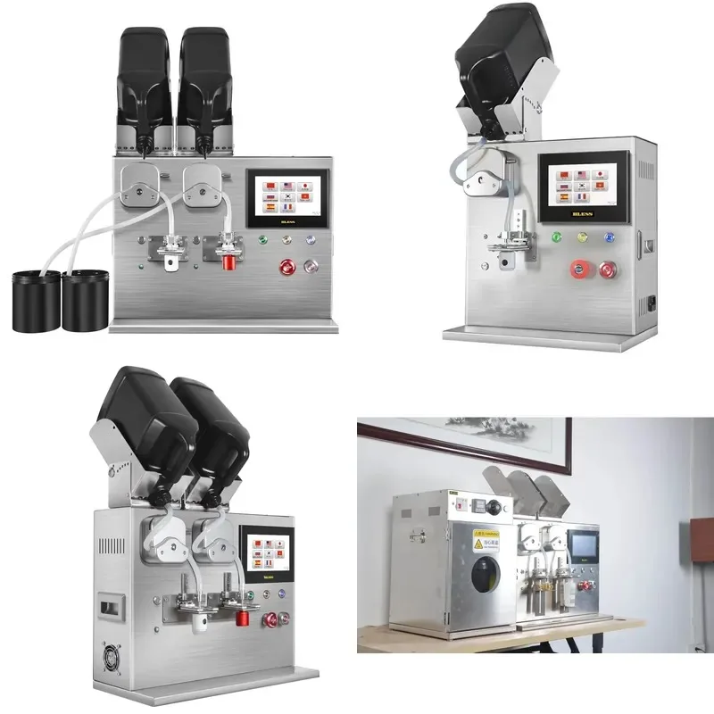 Small automatic double head UV gel glue nail polish mascara lipstick line weighing filling machine glass material gear