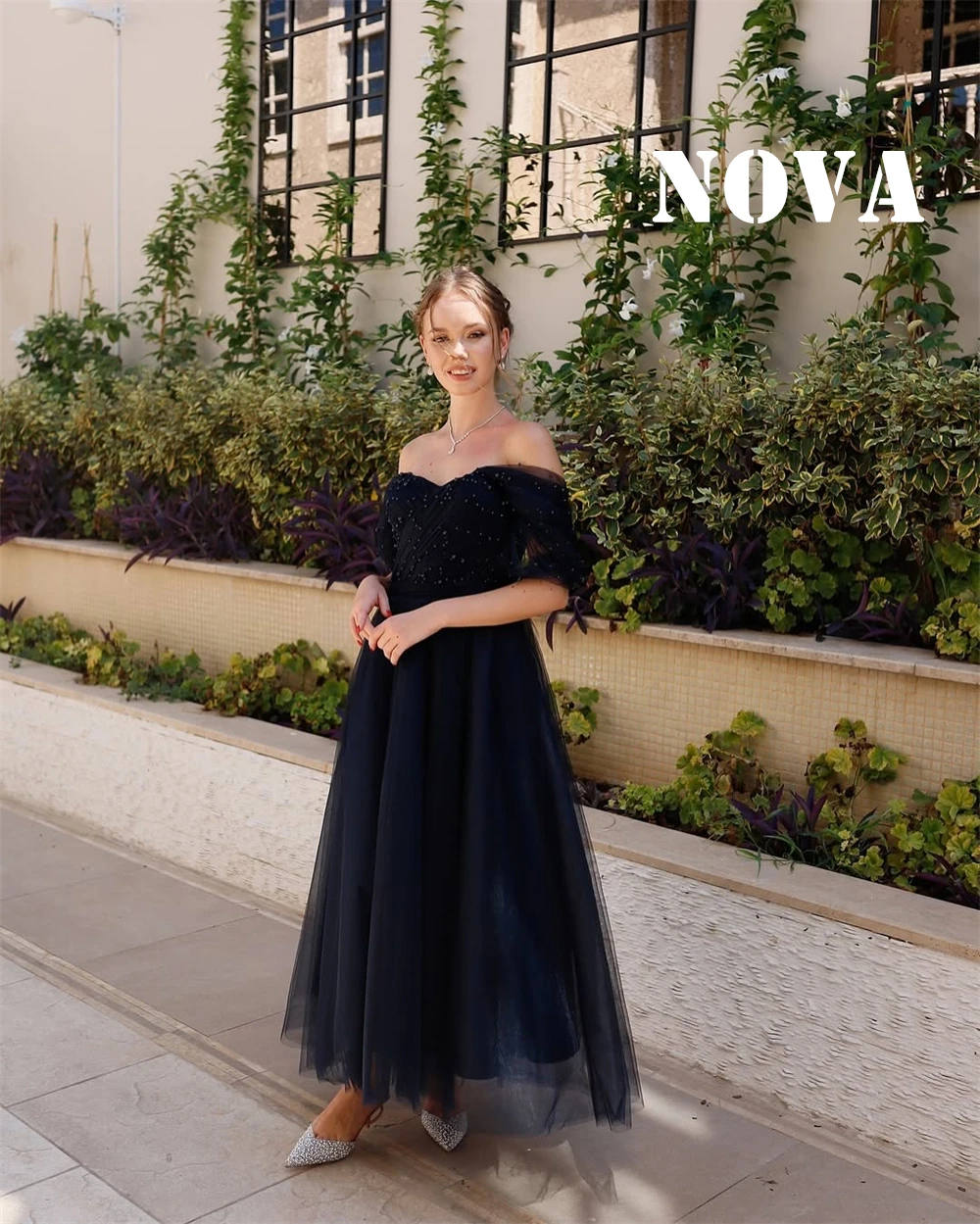 Op maat gemaakte avondjurken van tule van hoge kwaliteit Klassieke off-shoulder homecoming-jurken Elegante jurken voor speciale gelegenheden