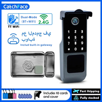TTLock WIFI Version Built In Gateway Fingerprint Waterproof Outdoor Gate Passcode Rfid Card Keyless Smart Door Lock