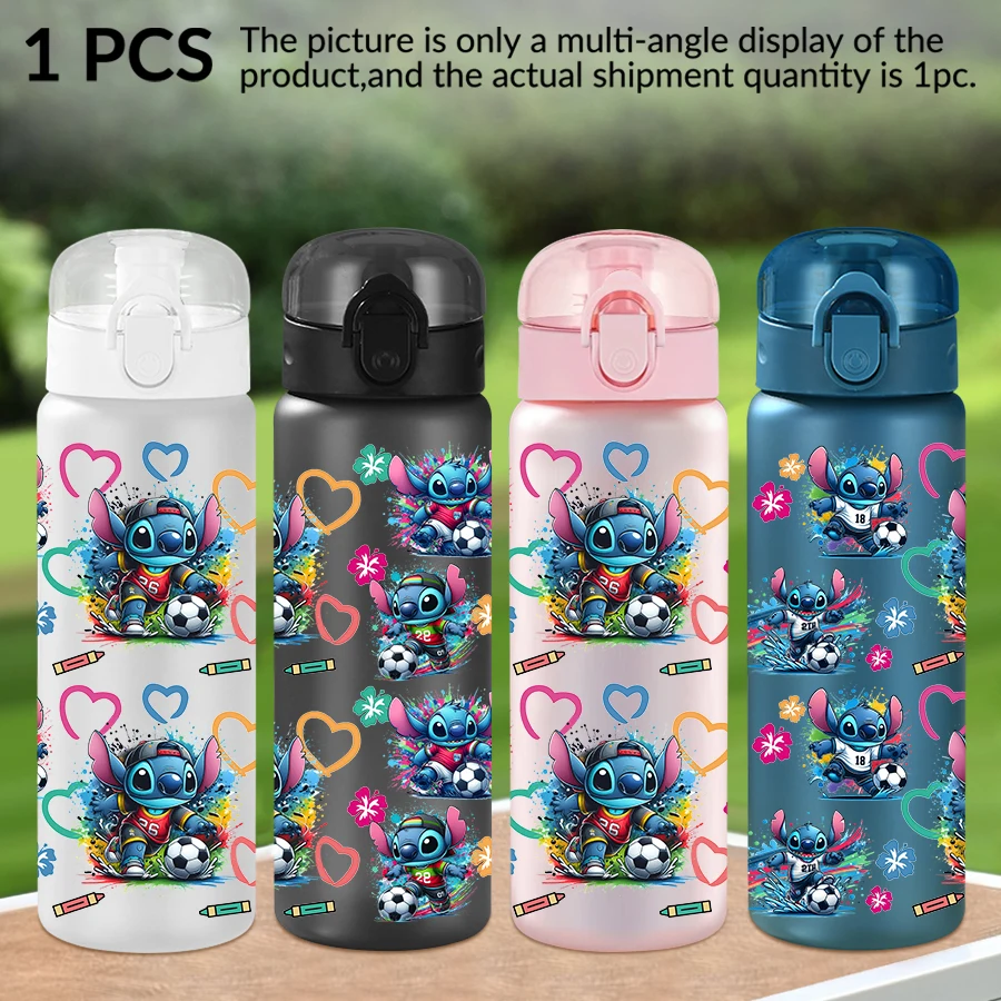 

1Pc Disney Stitch Football Pattern 26oz Plastic Water Bottle Outdoor Sports Water Cup Birthday/Back To School Gift