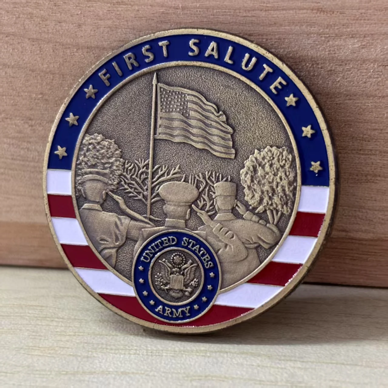 Gold US Army First Salute Commemorative Coin Oath of Office Collectibles Souvenir Military Challenge Coin