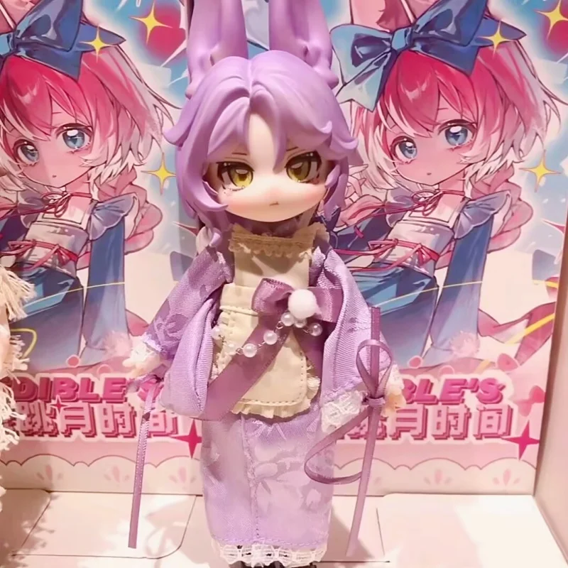 حقيقية غير صالحة للأكل دمية القفز الوقت القمري الأرنب الطفل سلسلة 1/12 المنقولة صندوق أعمى أنيمي الشكل الديكور سطح المكتب مفاجأة هدية عيد الميلاد #6