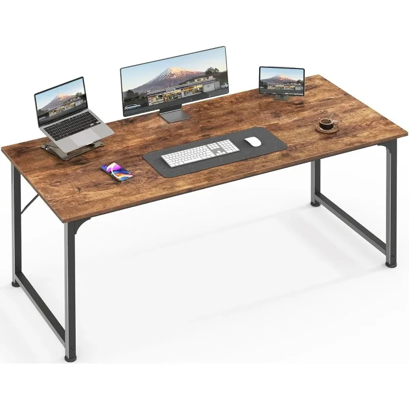

Computer Desk, 55 Inch Office Desk, Gaming Desk with Storage, Writing Desk Work Desk for Home Office, Study, Modern Simple