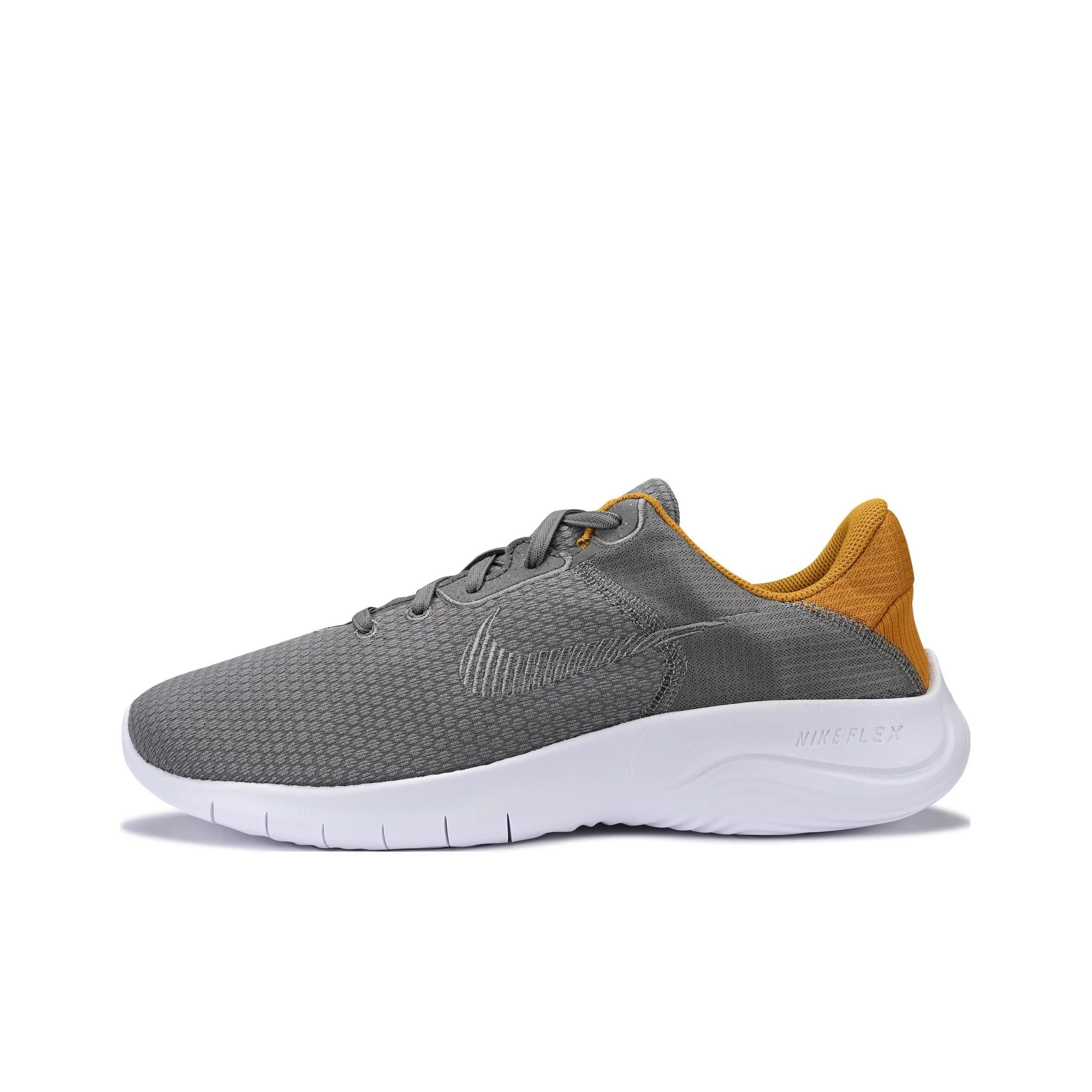 Nike Flex Experience Run 11 Chaussures de course pour hommes, coupe basse, gris et or