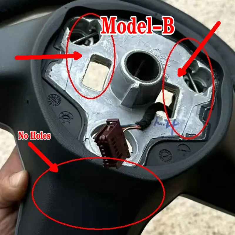 Customize 100% Real Carbon Fiber Leather Steering Wheel For Tesla Model 3 Model Y view 6