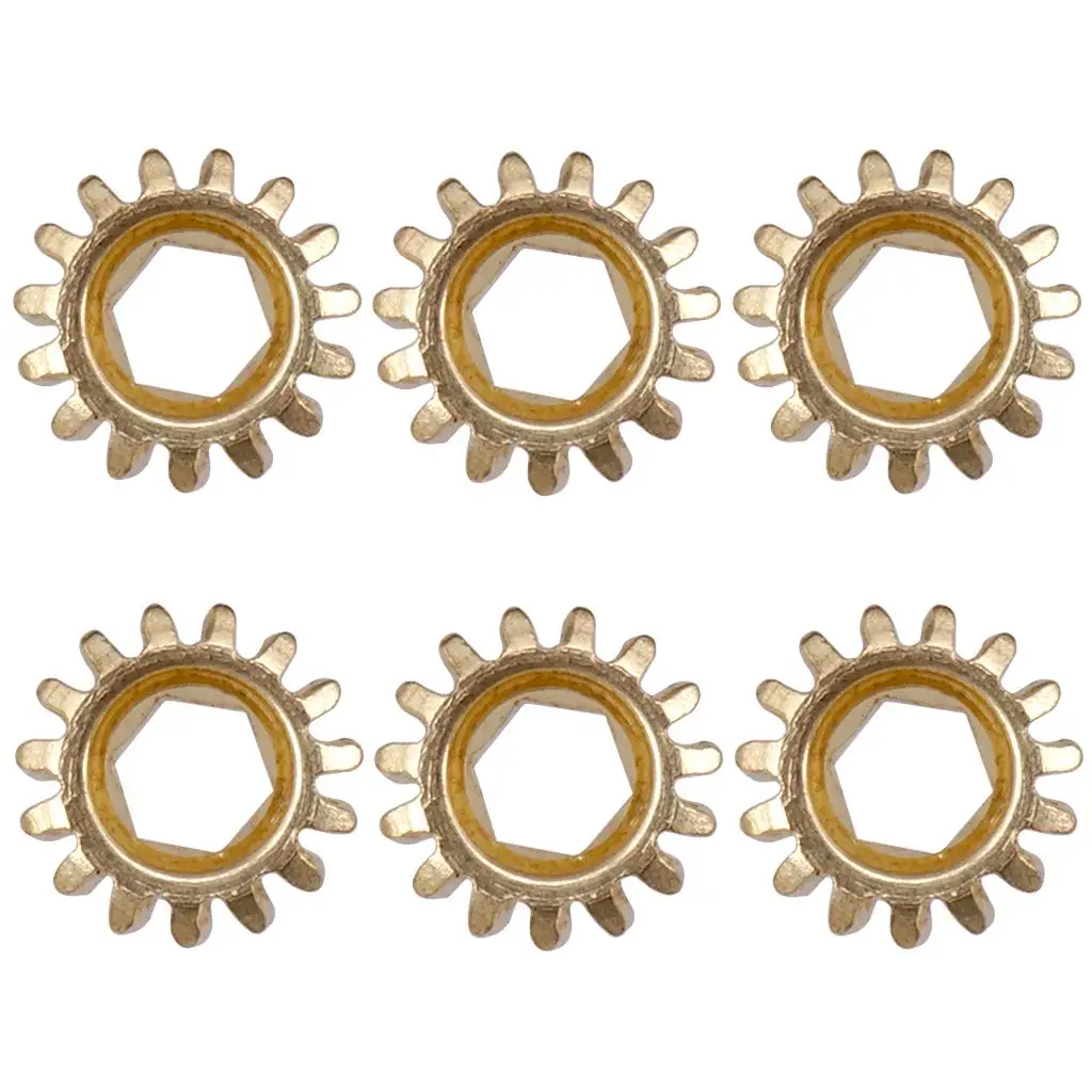 Tooyful 6 Pcs Tuners Tuning Pegs Machine Heads Mount Hex Hole Ratio 1/15 Gears for Guitar Instrument Parts