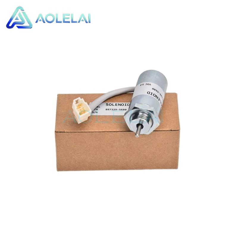 897329-5680 8973295680 12V Fuel Shutoff Solenoid Value For Kobelco SK75-8 Hitachi Excavator EX50U Isuzu Engine 3LD1 3LD2 4LE1
