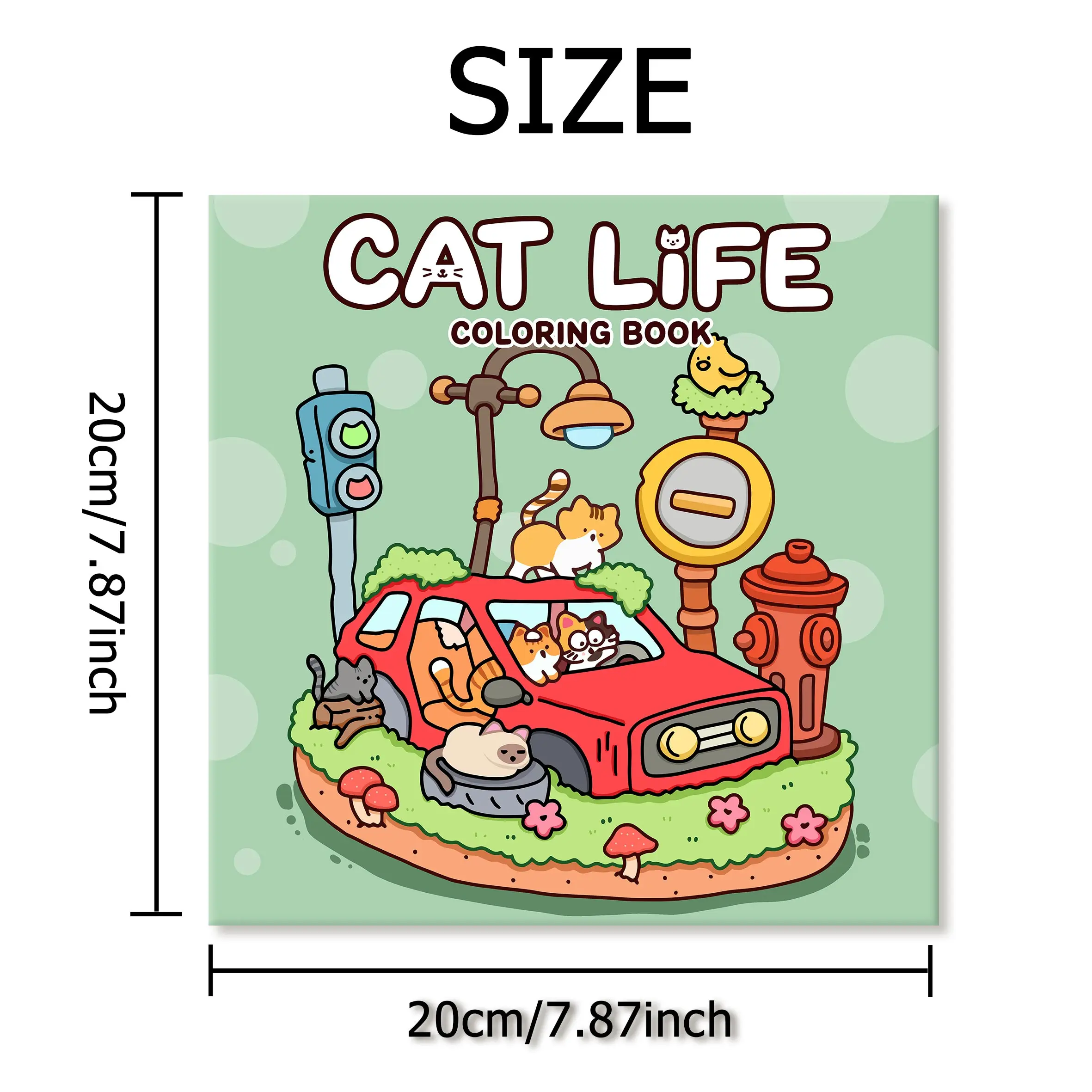 CAT LIFE Bold-easy Patterns Coloring Book for Adults Cute Drawing Book Perfect Gift for Party and Birthday