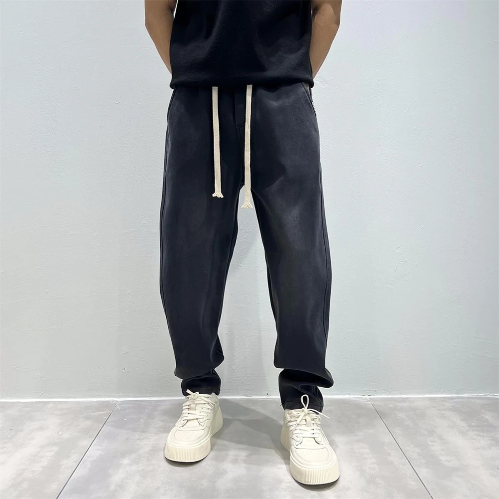 American Retro Washed Popular Casual Pants Men Autumn Winter Loose Small Straight Trousers Versatile Handsome Fashion Trend Pant