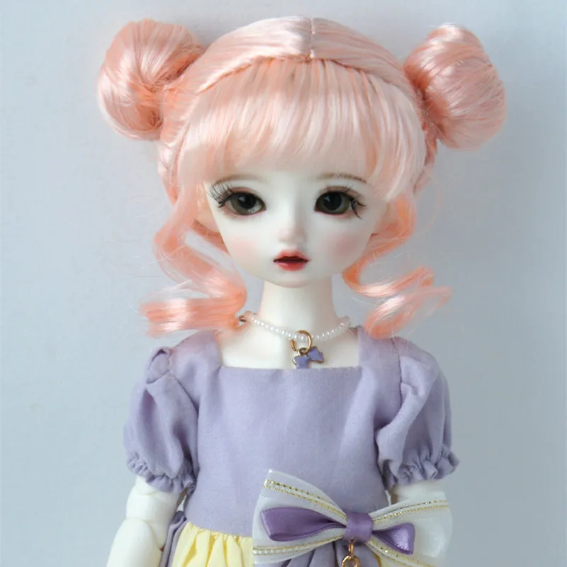 Jusuns  Doll wig  JD606  6-7inch 7-8inch 8-9inch YOSD MSD  SD Twins Buns Synthetic mohair BJD Hair  1/6 1/4 1/3 Doll accessories