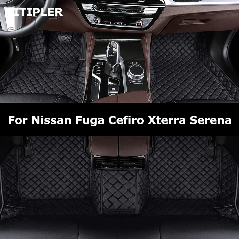 TITIPLER Custom Car Floor Mats For Nissan Fuga Cefiro Xterra Serena Auto Carpets Foot Coche Accessories