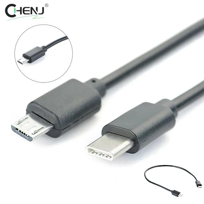 1 szt. Kabel USB-C do Micro USB rodzaj USB kabla C z męskiego na męskie szybkiego ładowania kabla do transmisji danych 30/100cm