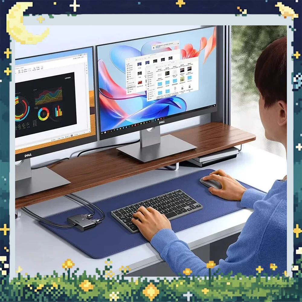 UGREEN 30711 VGA Switch 2 In 1 Out or 1 In 2 Out 1080P 60Hz Button Selector Built-in 1m VGA and USB Power Cables