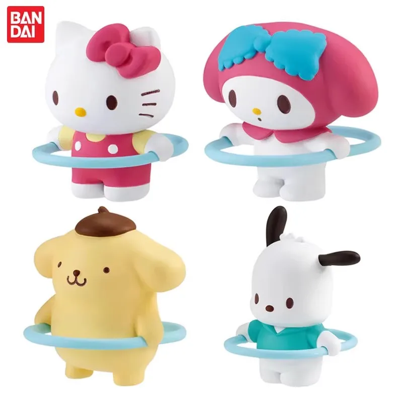 

Bandai Original 4Pcs Gashapon しゅしゅぽぽごっこ サンリオキャラクターズ Toys For Kids Gift Collectible Model Ornaments