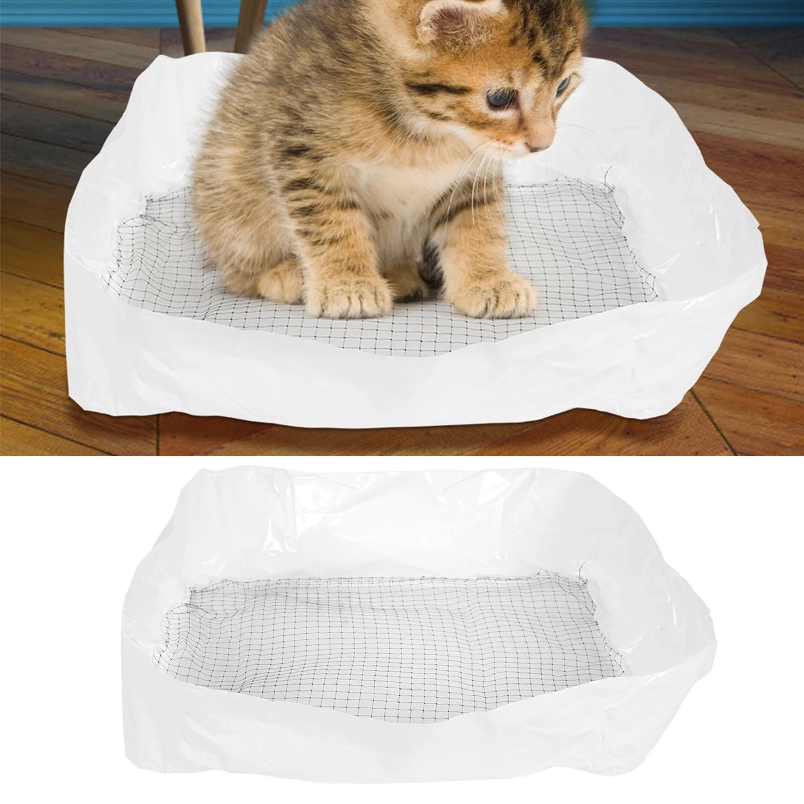 10Pcs/set Cat Litter Box Liner Tray Reusable Strong Pet Lifter Sifter Bag Cat Litter Tray