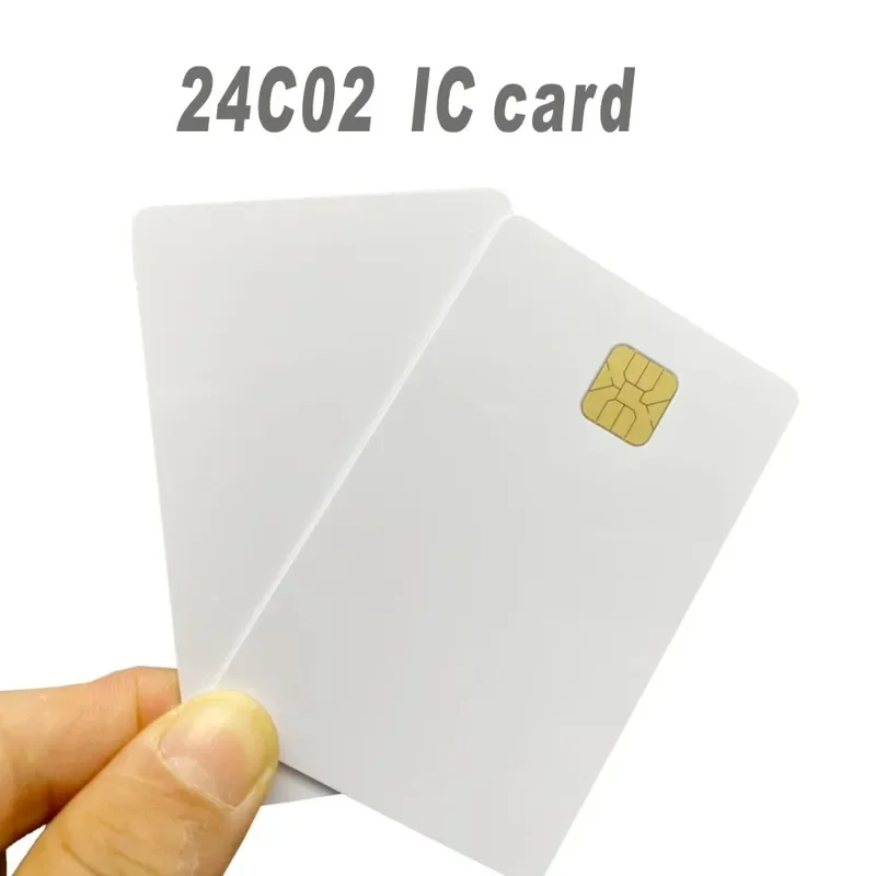 10PCS PVC ISO 7816 White Card 24C02 Chip Contact Cmart Card IC Card  For Access Control System