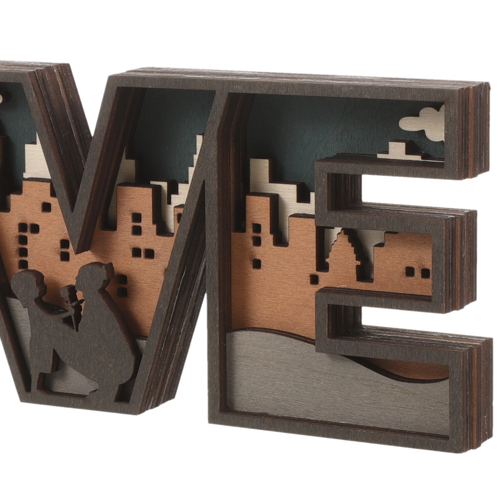 

Wooden Love Letter Home Decor Smooth Surface Desktop Sign Wedding Wood Letter Decoration Rustic Alphabet Decoration