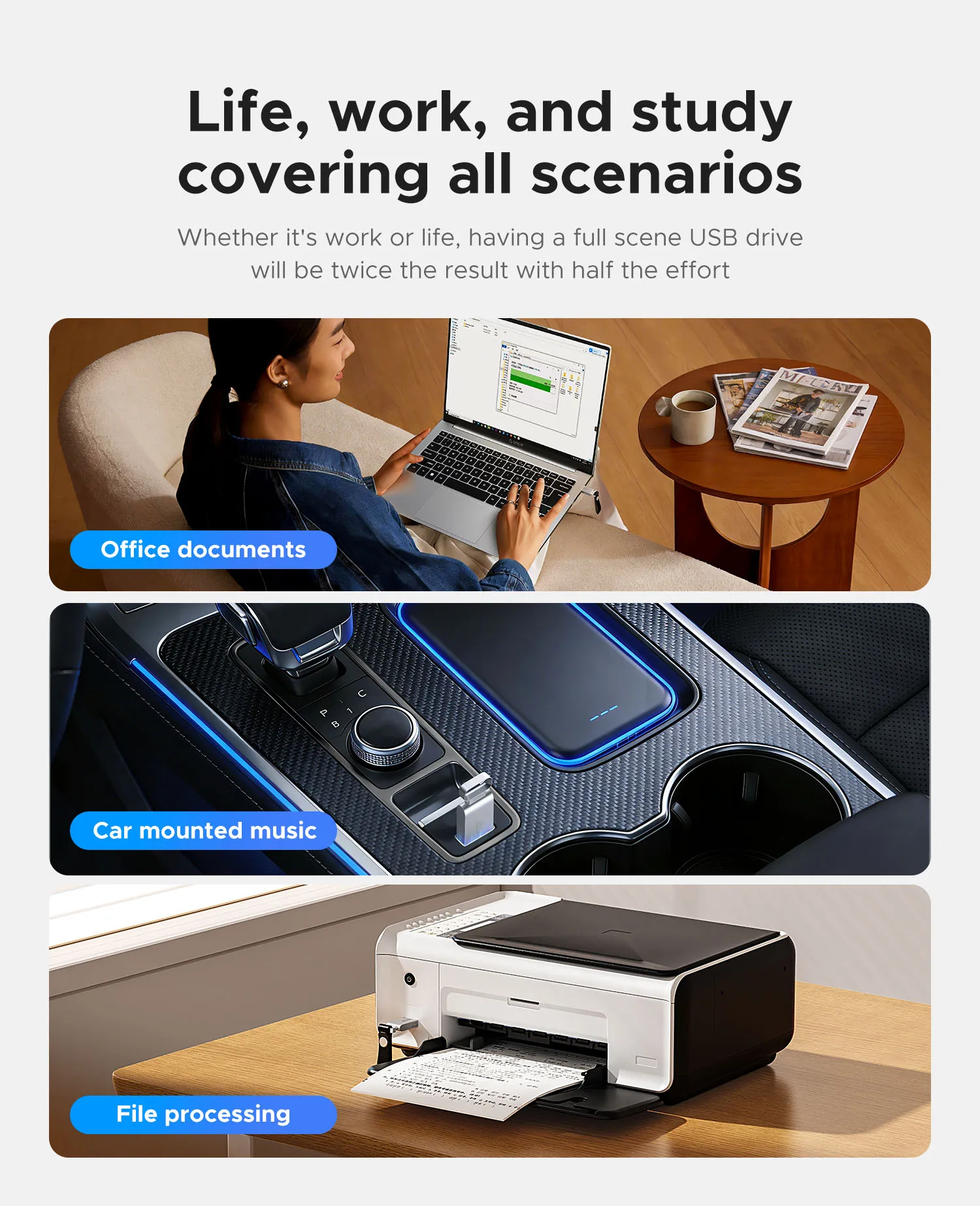 ORICO USB2.0 Mini Full Metal USB Flash Drive High Speed Portable Pendrive for Car Computer Office with Lanyard 16GB 32GB 64GB