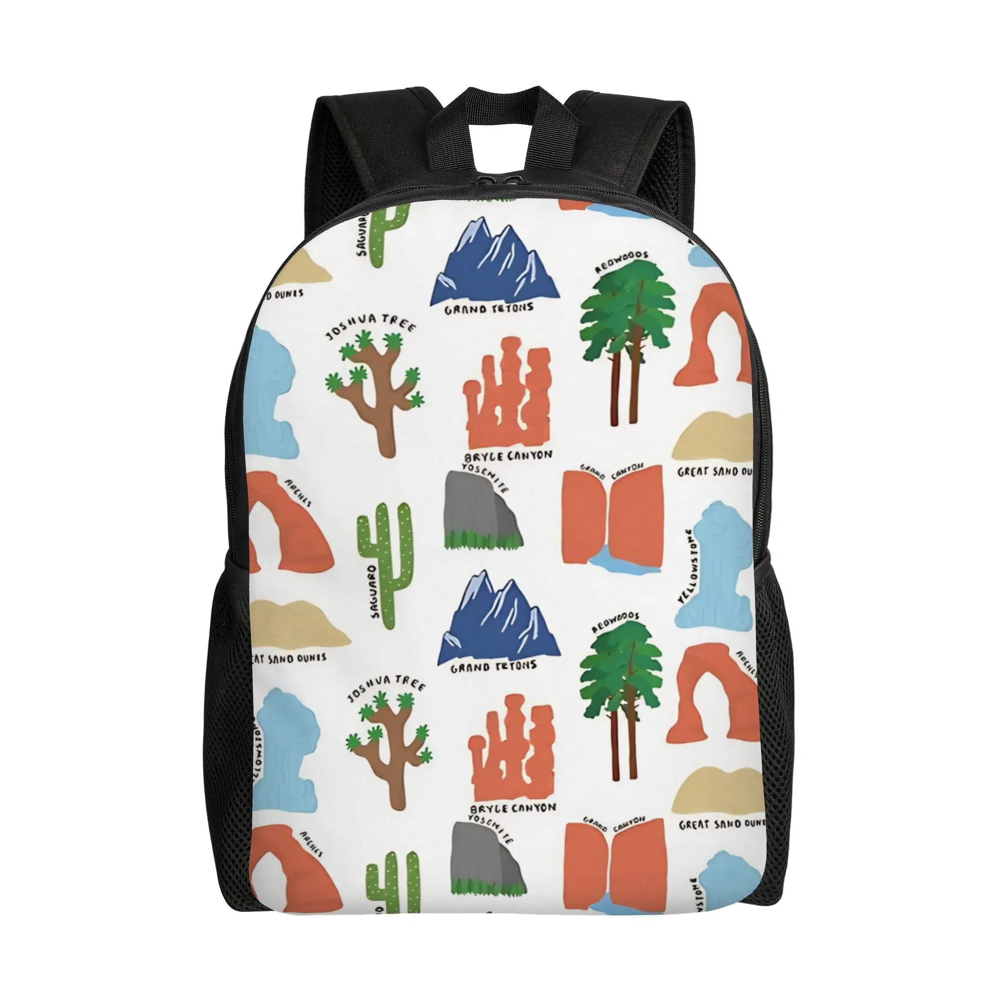 Mochila de aventura vintage de los parques nacionales para hombre, mochila deportiva a la moda, bolsa para ordenador portátil de gran capacidad, temporada de regreso a la escuela