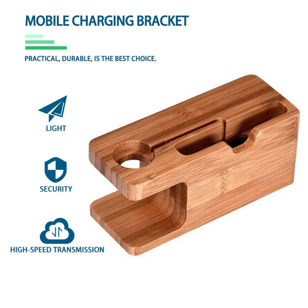 

Hot Bamboo Car Phone Holder Wooden Charging Cell Phone Stand Universal Auto Holder Mount For Phone Watch Dropshipping Wholesale