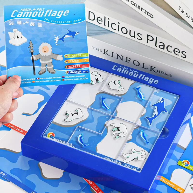 48 Levels Arctic Adventure Board Game Toys Polar Bear Intelligence Maze Cartoon Interactive Table Games Toys Gift for Kids