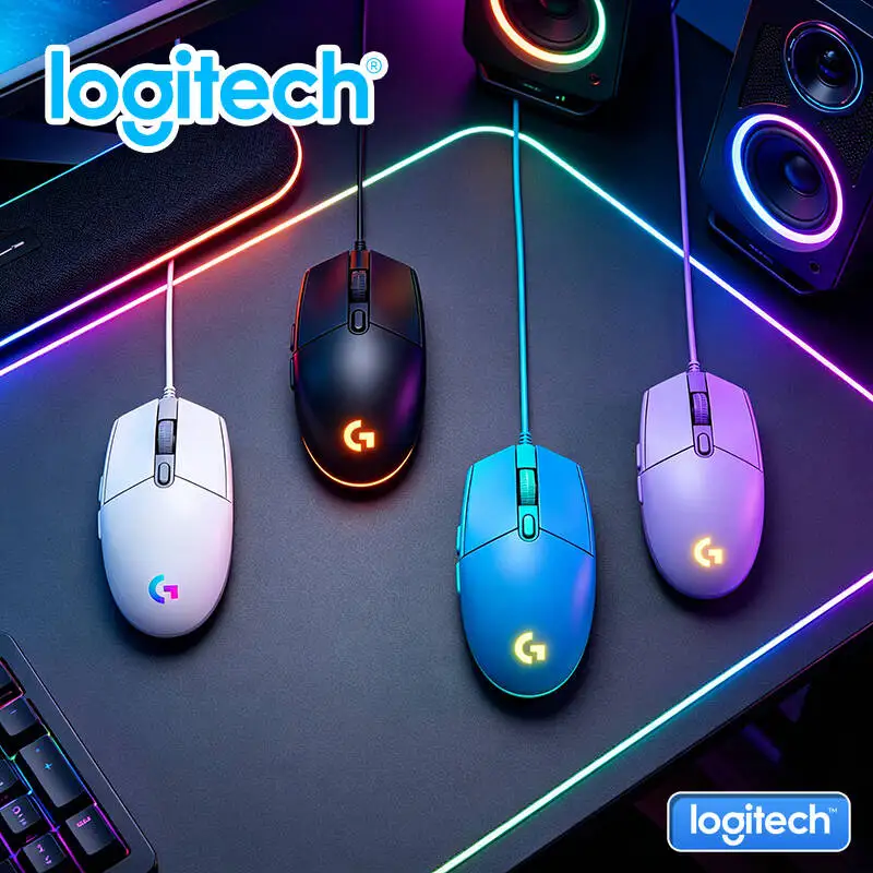 

Logitech G203 LIGHTSYNC Wired Mouse Gaming-Grade 8000 DPI 16.8M RGB Colors 6 Buttons Mechanical Tensioning 85g Fast