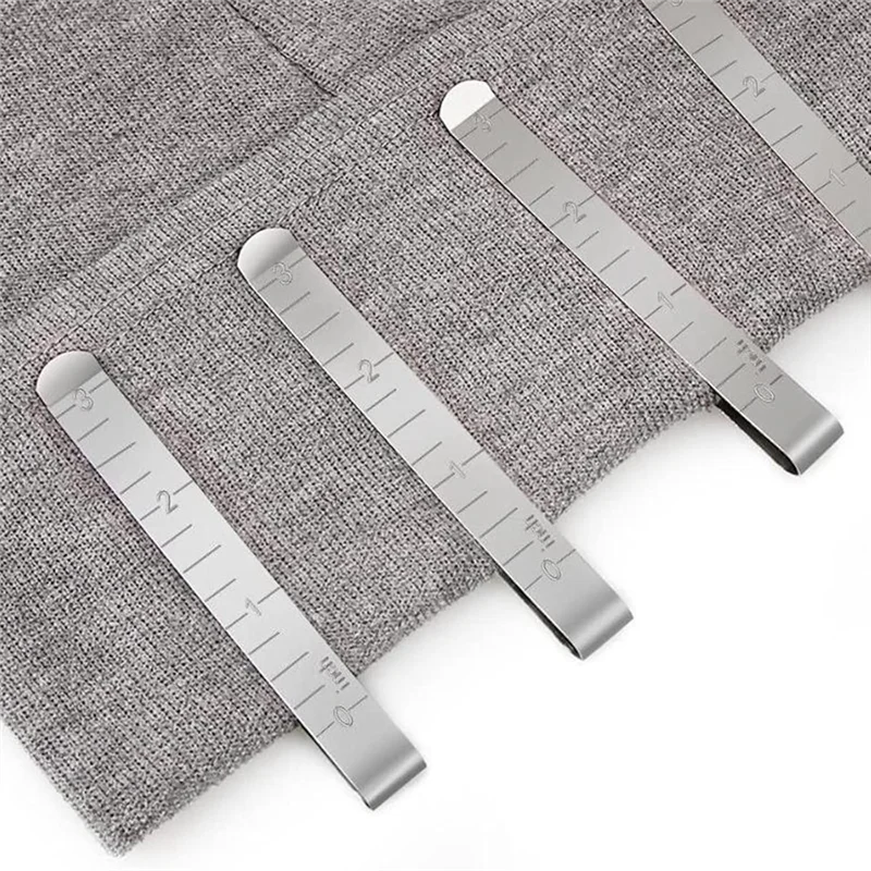 

【People Favorite】20PCS Stainless Steel Hemming Clips - 3-Inch Measuring Ruler Sewing Tool For Fabric Folding, Quilting, And Edge