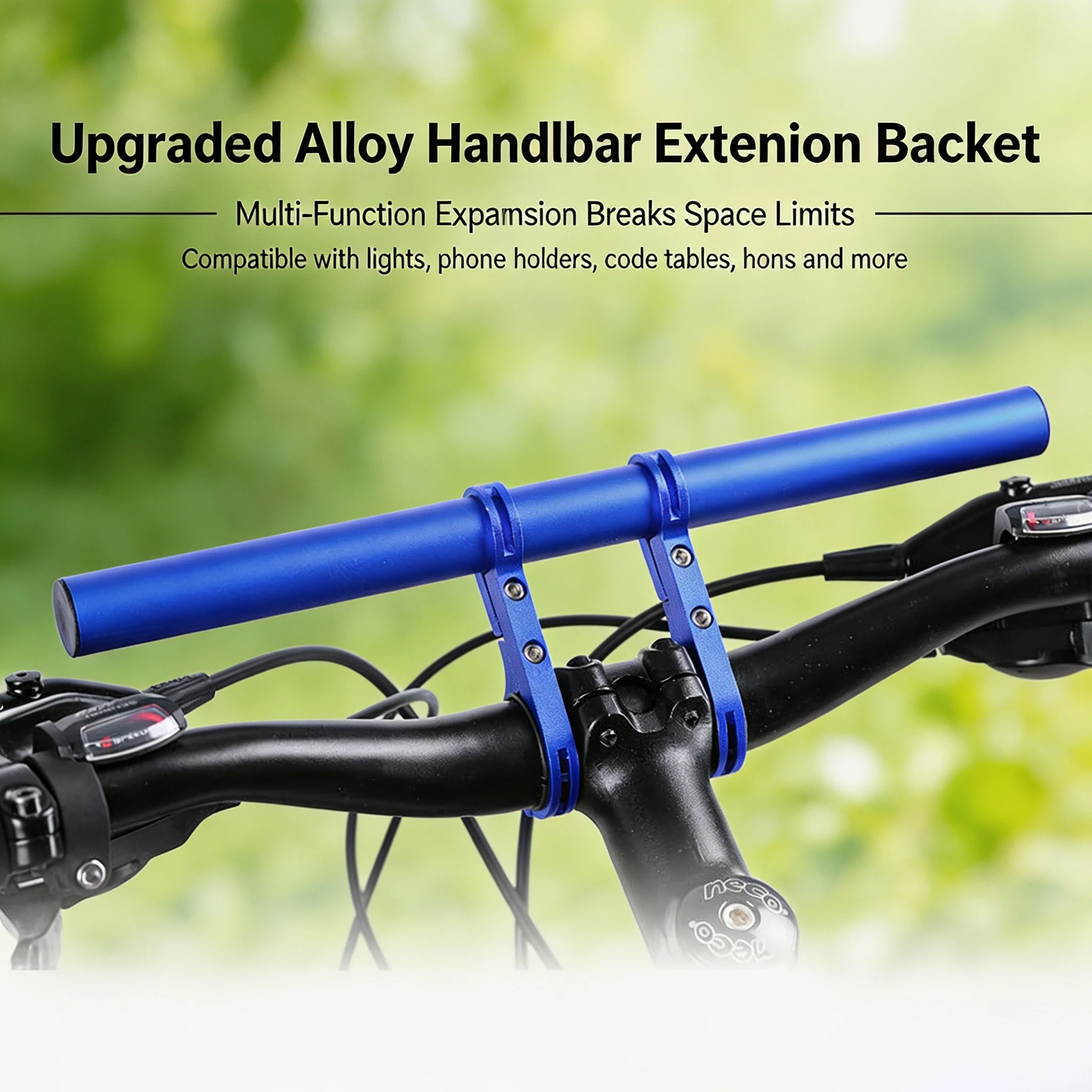 AluminumAlloy Bike Handlebar Extension Mount Multi Function Bicycle Computer Light Bracket GPS Holder Extension Rack Carbonfiber