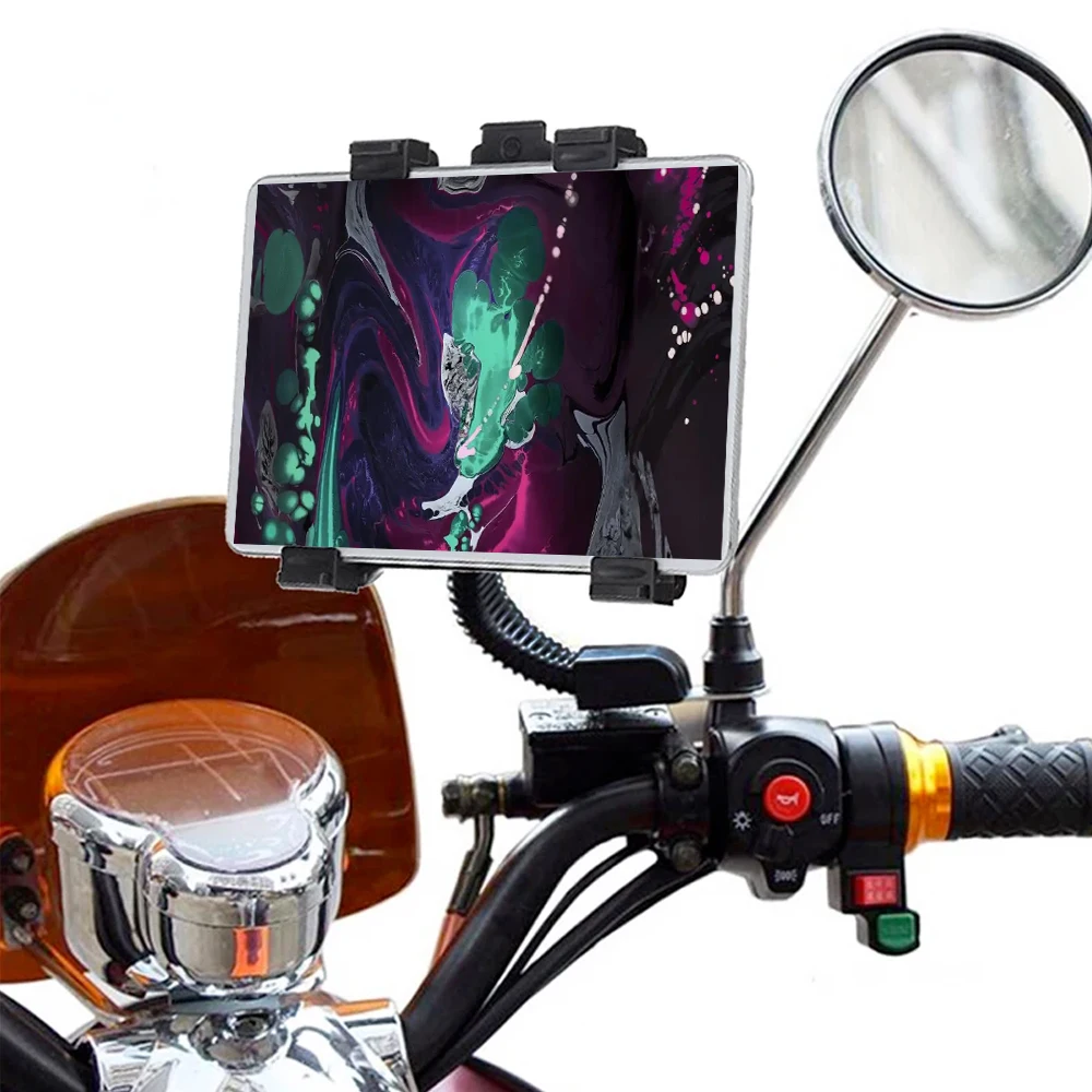 Universal 2in1 Motorcycle Rearview Mirror Tablet Stand Adjustable Angles Bracket Holder for Ipad Pro Air Mini 7-11