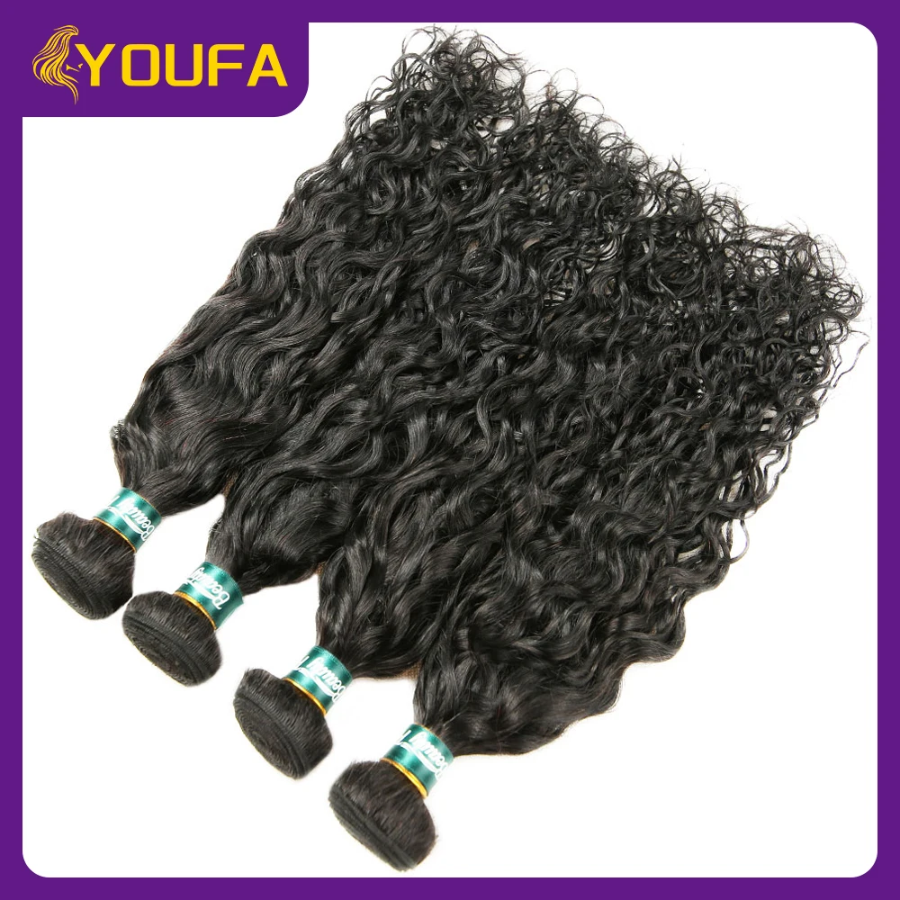 Natural Wave Human Hair Weave Single Bundle 100% Unpcoessed Remy Brazilian Human Hair Extension Bouncy Wavy Human Hair For Women