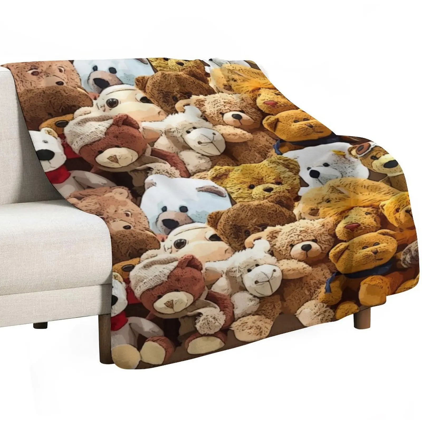 Bedtime Bears and Friends Waiting For You! Throw Blanket halloween Moving Sofas for babies Soft Plaid Thin Blankets
