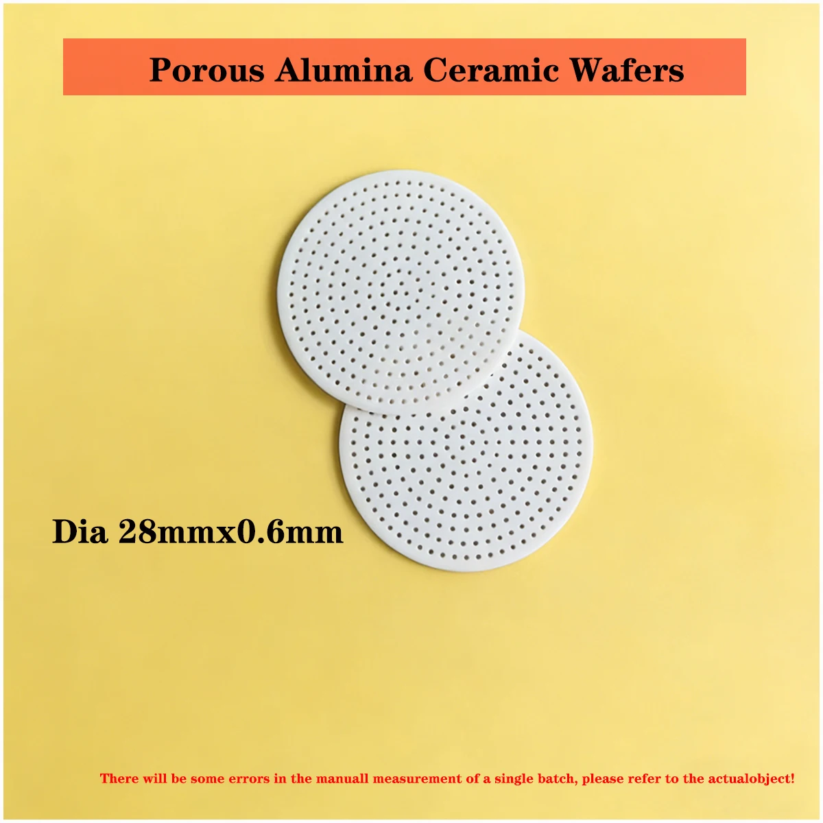 10pcs Alumina Ceramic Heat Sink Disc 28.5x0.6mm，Perforated Round Insulator Pad for LED Power Supply