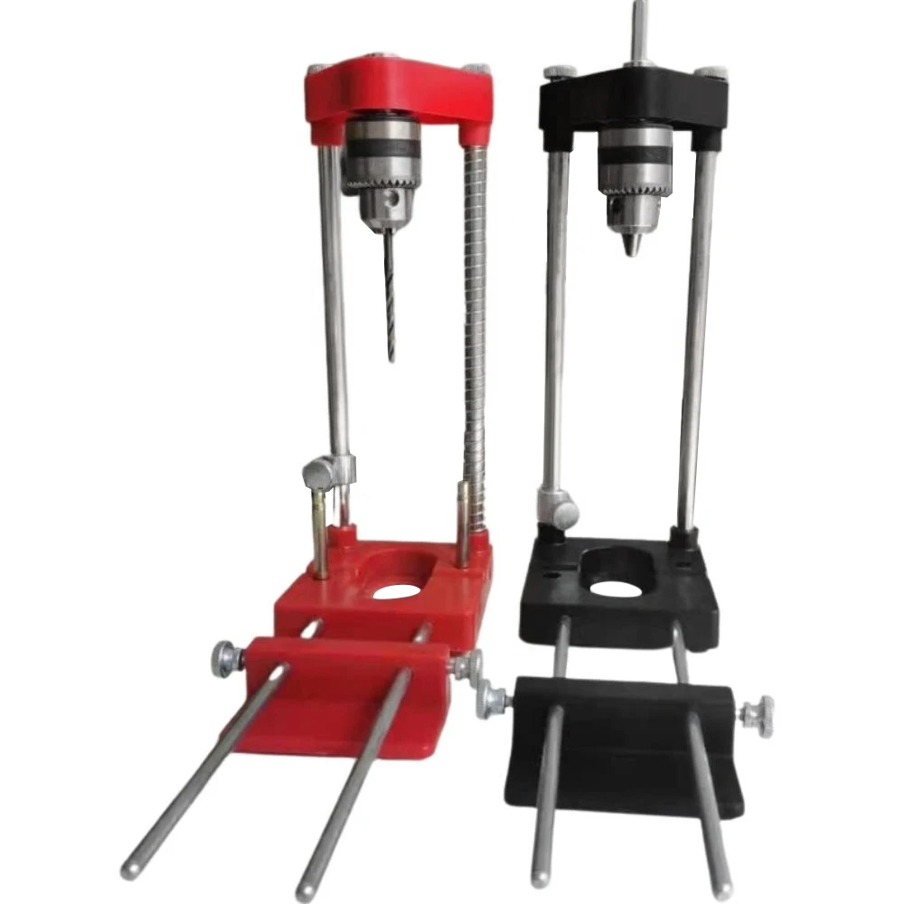 

Drill Guide Woodworking Locator Kit Adjustable Drilling Guide Hole Puncher Positioner for Wood Portable Bench Drill Press