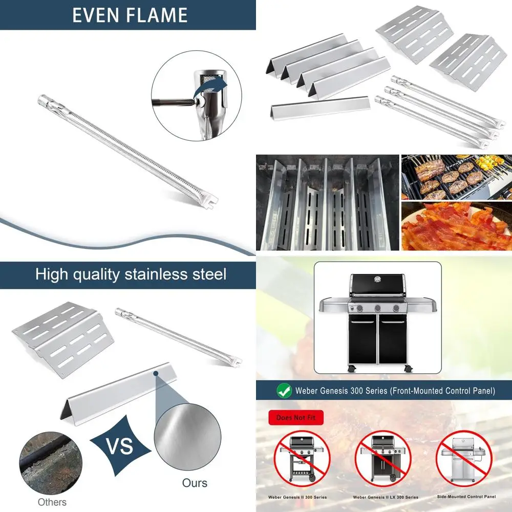 

Weber Genesis 300 Series Grill Accessories: Flavorizer Bars, Heat Deflector, Burner with Front Knob Control for S310, S320, S330